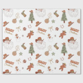 Papier Cadeau Howdy Christmas Western Cowboy (Plat)