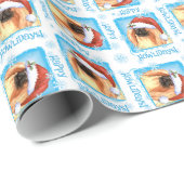 Papier Cadeau Howlidays heureux Pekingese (Coin rond)