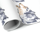 Papier Cadeau Howling Wolf (Coin rond)