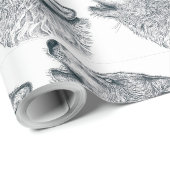 Papier Cadeau Howling Wolf (Coin rond)