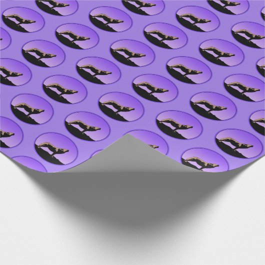 Papier Cadeau Howling Wolf at Sunset - Original Wildlife Art Wr (Coin)