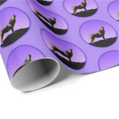 Papier Cadeau Howling Wolf at Sunset - Original Wildlife Art Wr (Coin rond)