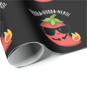 Papier Cadeau Hubba-hubba-nero Funny Habanero Pun Dark BG (Coin rond)