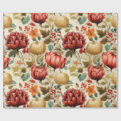 Papier Cadeau Hues de récolte Thanksgiving (Plat)