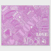 Papier Cadeau Hugs and Kisses Word Cloud Orchid ID286 (Plat)