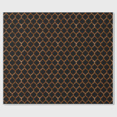 Papier Cadeau Huile de cuivre Faux et Quatrefoil noir (Plat)