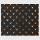 Papier Cadeau Huile d'huile d'Halloween noir et cuivre (Plat)