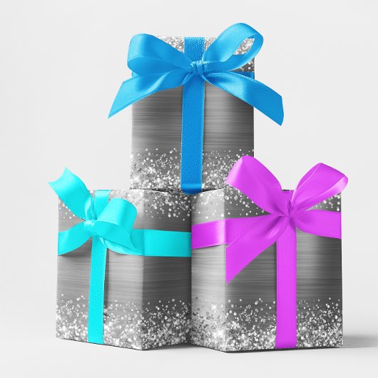 Papier Cadeau Huile d'ombre argenté