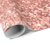 Papier Cadeau Huile Rose Simulée Et Texture Parties scintillant (Coin rond)