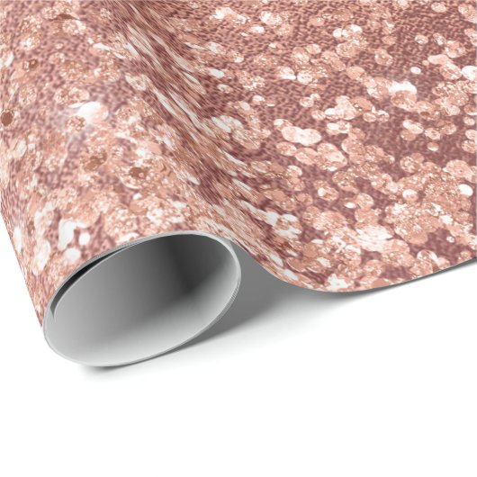 Papier Cadeau Huile Rose Simulée Et Texture Parties scintillant (Coin rond)