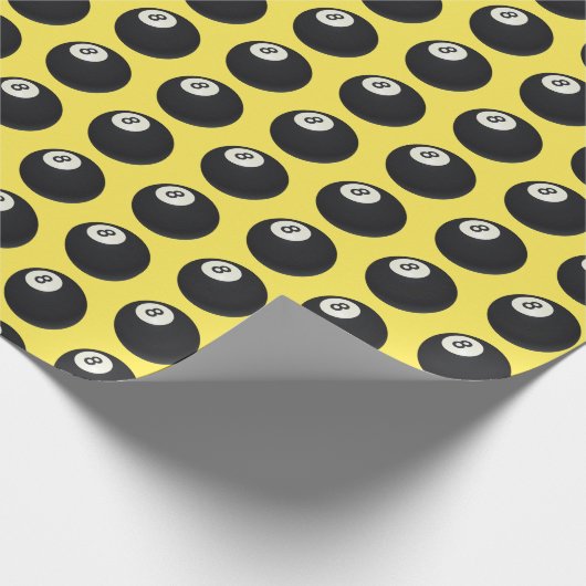 Papier Cadeau Huit Bal Y2K Snooker 90s Jaune (Coin)