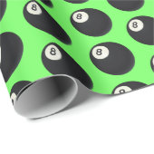 Papier Cadeau Huit boule Y2K Snooker 90s néon citron vert (Coin rond)