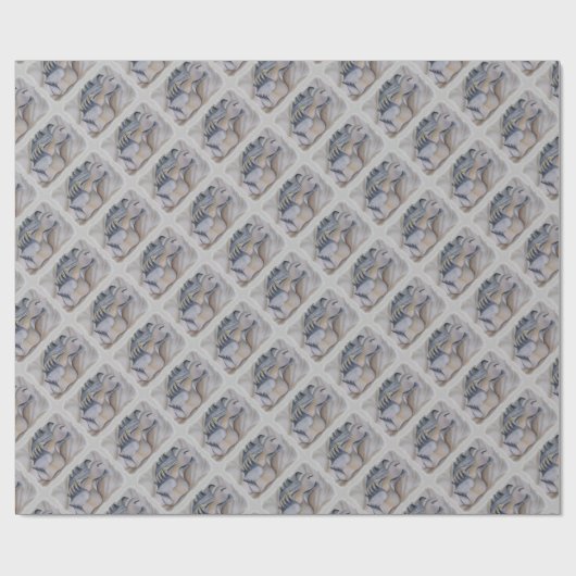 PAPIER CADEAU HUÎTRE SHELL AVEC LA PERLE (Plat)