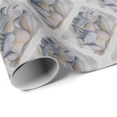 PAPIER CADEAU HUÎTRE SHELL AVEC LA PERLE (Coin rond)