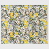 Papier Cadeau Huîtres citrons et champagne (Plat)