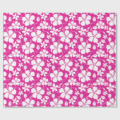PAPIER CADEAU HULA HAÏIENNE (HIBISCUS) PAPIER EN ROSE CHAUD (Plat)