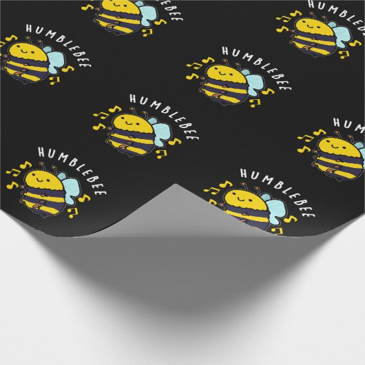 Papier Cadeau Humble Bee Funny Bumblebee Pun Dark BG (Coin)