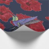 Papier Cadeau Hummingbirds Hibiscus Floral Art (Coin)