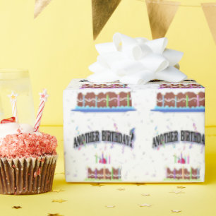 Papier Cadeau humour de gâteau d'anniversaire