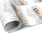 Papier Cadeau Humour Golden Retriever (Coin rond)