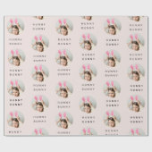 Papier Cadeau Hunny Bunny Photo Pâques rose (Plat)