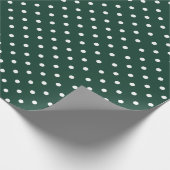 Papier Cadeau Hunter Green| Papier à enveloppement à points Polk (Coin)