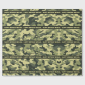 Papier Cadeau Hunter Woods Camo Ajouter texte et nom Anniversair (Plat)