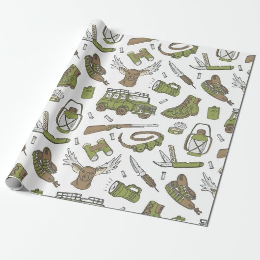 Papier Cadeau Hunting Pattern (Déroulé)