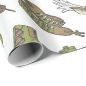Papier Cadeau Hunting Pattern (Coin rond)