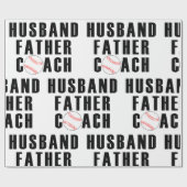 Papier Cadeau Husband Father Coach Baseball Dad Quote (Plat)