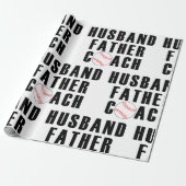 Papier Cadeau Husband Father Coach Baseball Dad Quote (Déroulé)
