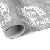Papier Cadeau Husky Dad Gift Chien Propriétaire Sibérien Huskies (Coin rond)