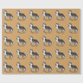 Papier Cadeau Husky sibérien (Plat)