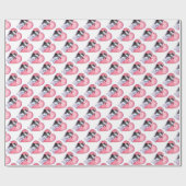 Papier Cadeau Husky Valentine's Day (Plat)