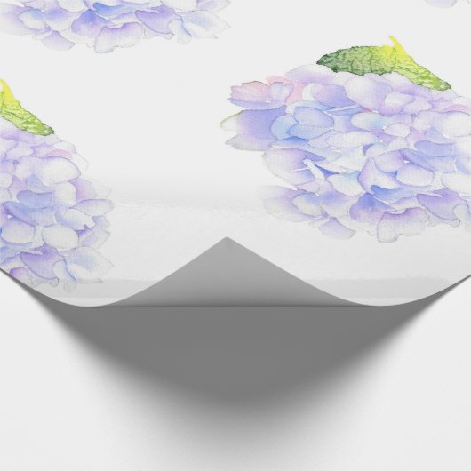 Papier Cadeau Hydrangea Aquarelle Vignette Motif (Coin)