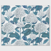 Papier Cadeau Hydrangea blanc aquarelle (Plat)