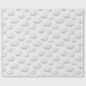 Papier Cadeau Hydrangea Blanc Élégant Sarcelle (Plat)