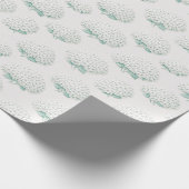 Papier Cadeau Hydrangea Blanc Élégant Sarcelle (Coin)
