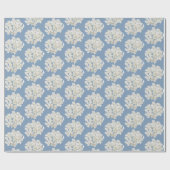Papier Cadeau Hydrangea blanche sur Pastel Blue (Plat)