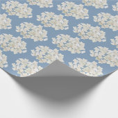 Papier Cadeau Hydrangea blanche sur Pastel Blue (Coin)