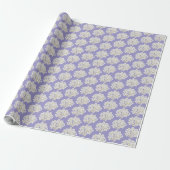 Papier Cadeau Hydrangea blanche sur Pastel Lavender (Déroulé)
