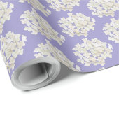 Papier Cadeau Hydrangea blanche sur Pastel Lavender (Coin rond)