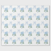 Papier Cadeau Hydrangea Bleu Tendance  (Plat)