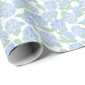 Papier Cadeau Hydrangea Bleue et Verte Prépa (Coin rond)