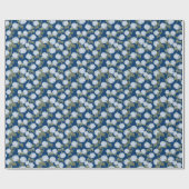 Papier Cadeau Hydrangea Bleue Texture de Lin Été Jardin (Plat)