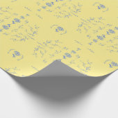 Papier Cadeau Hydrangea Block Motif jaune et bleu (Coin)