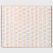 Papier Cadeau Hydrangea couleur pêche sur fond blanc (Plat)