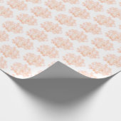 Papier Cadeau Hydrangea couleur pêche sur fond blanc (Coin)