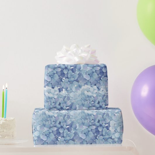 Papier Cadeau Hydrangea fleurs aquarelle (Cadeaux de fête)