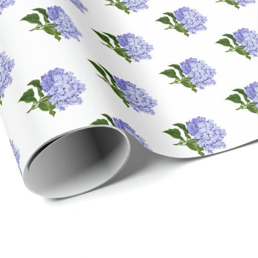 Papier Cadeau Hydrangea Floral Botanique (Coin rond)
